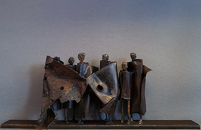 Metal sculpture ''Delegations'', 21x53x13 cm - Johan Jonsson