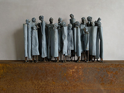 Metal sculpture ''End Station'', 43x75x8 cm - Johan Jonsson