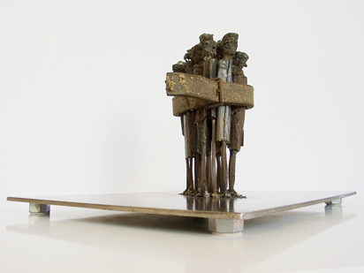 Mixed media metal sculpture ''Herd'', 23x39x31 cm - Johan P. Jonsson