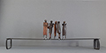 Buy mixed media and metal sculptures by sculptor Johan P. Jonsson: On Display.9 (27x83x9 cm)