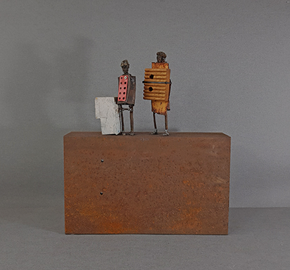 Metal sculpture ''The Carrying.4'', 37x33x9 cm - Johan Jonsson